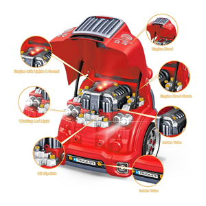 اسباب بازی موتور خودرو Motor Car Engine مدل کاپوت ماشین آتش نشانی Repair Fire Fighter Set_اسباب بازی